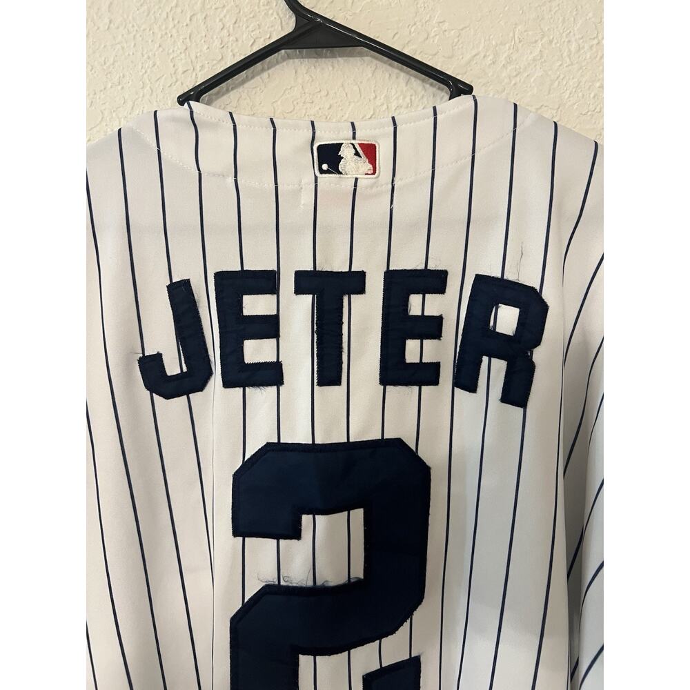 Mitchell’s & Ness New York Yankees Derek Jeter Stripped Jersey SZ 54 PLS Read - Picture 10 of 16